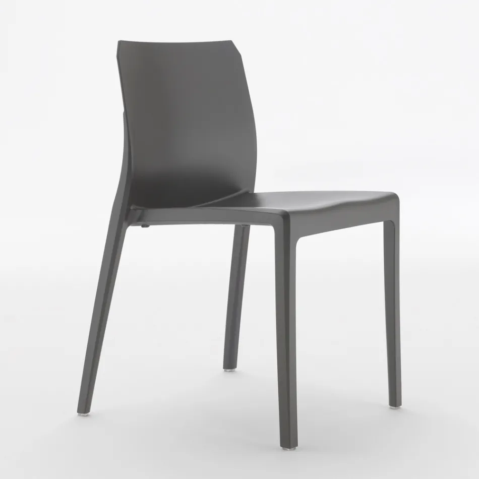 Set de 4 scaune de exterior și de interior din polipropilenă de diferite culori - Construit Viadurini