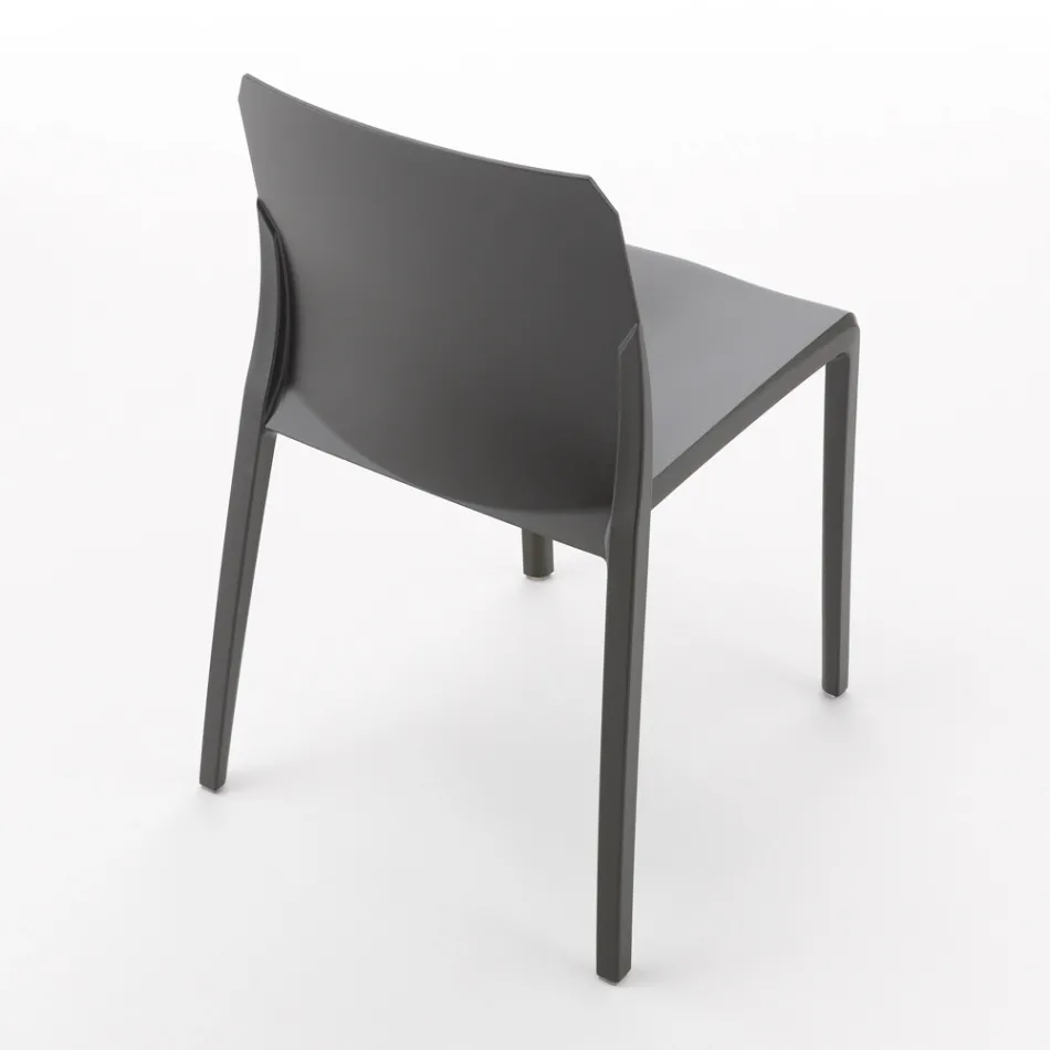 Set de 4 scaune pentru exterior și interior din polipropilenă de diferite culori - Construit Viadurini