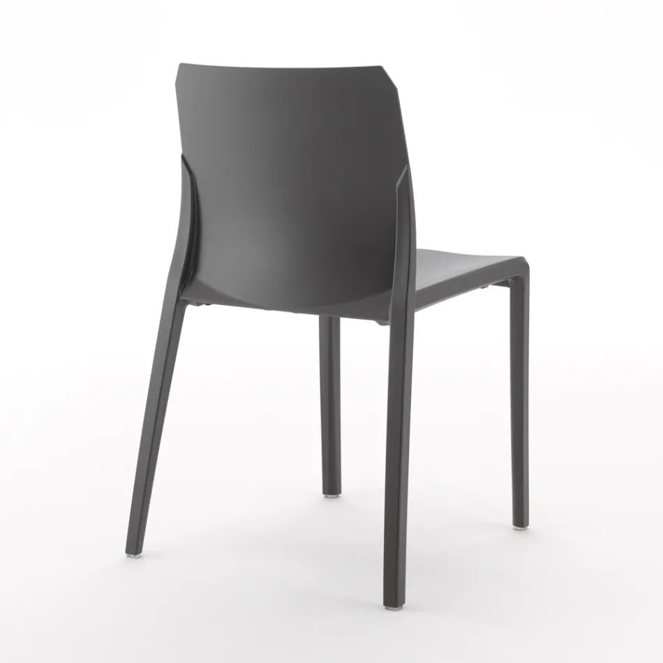 Set de 4 scaune de exterior și de interior din polipropilenă de diferite culori - Construit Viadurini