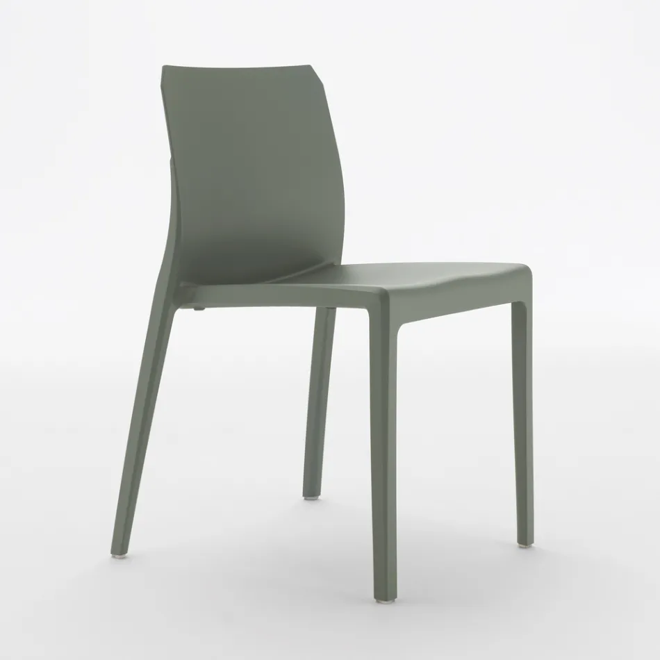 Set de 4 scaune pentru exterior și interior din polipropilenă de diferite culori - Construit Viadurini