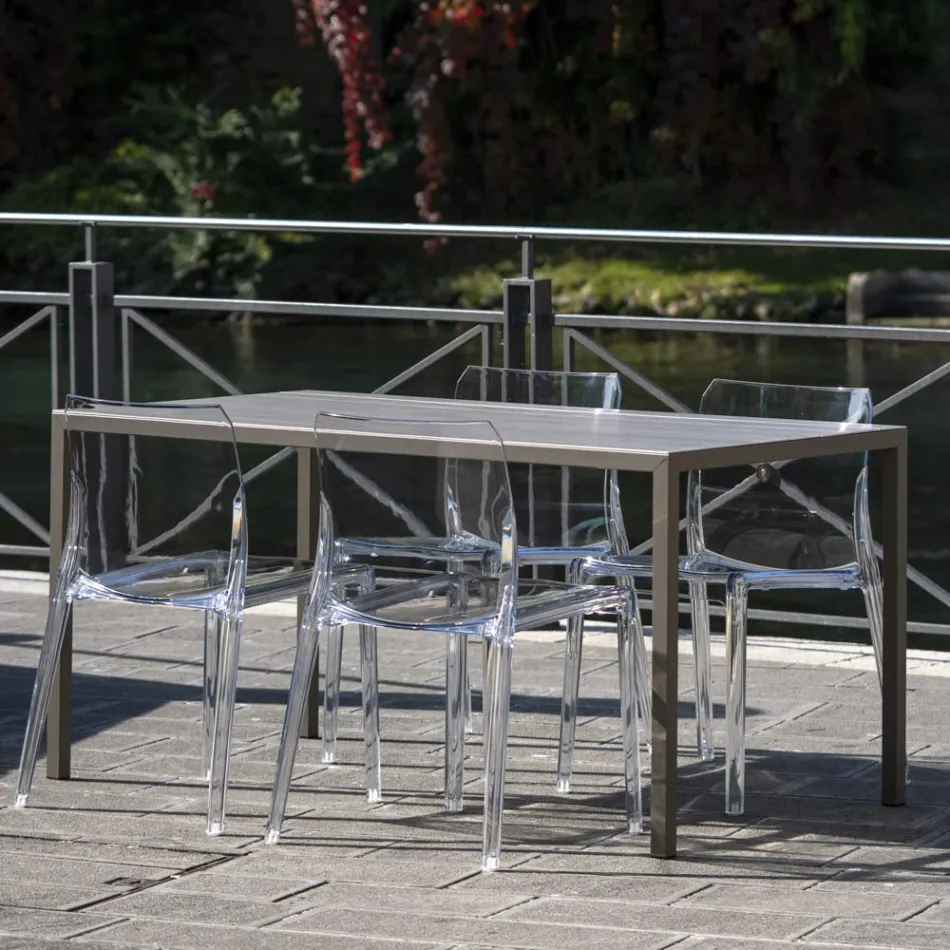 Set de 4 scaune de exterior și de interior din polipropilenă de diferite culori - Construit Viadurini