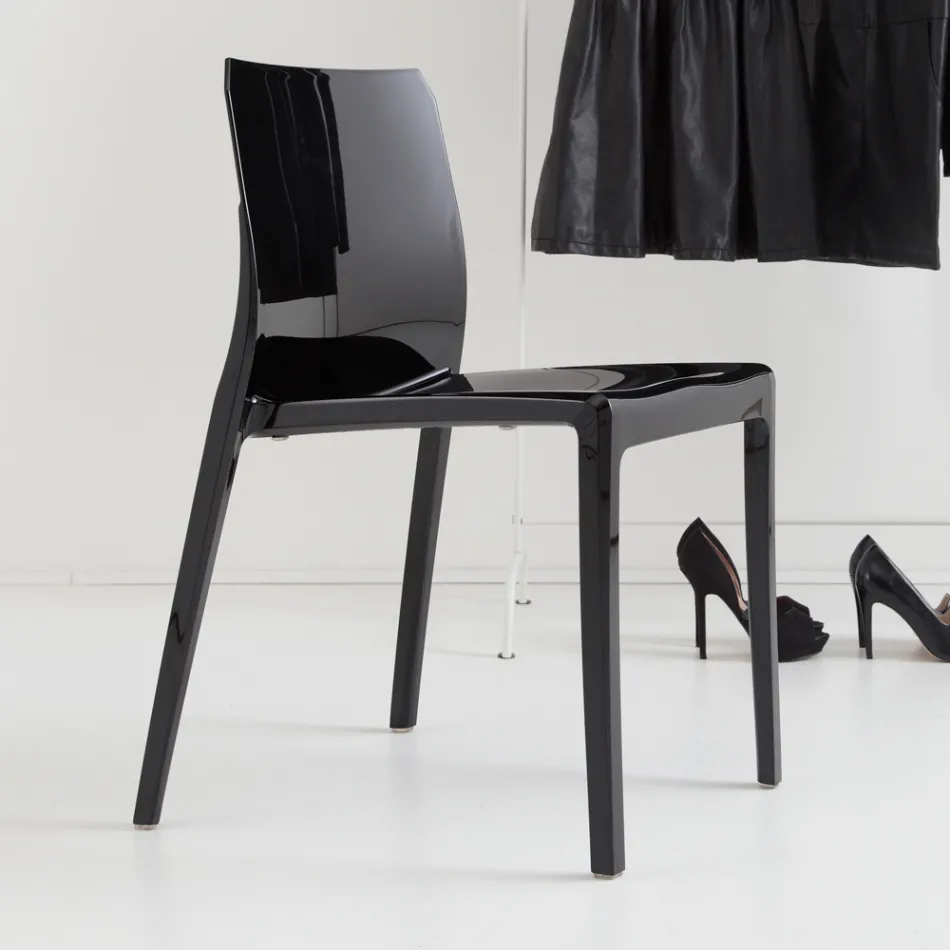 Set de 4 scaune pentru exterior și interior din polipropilenă de diferite culori - Construit Viadurini