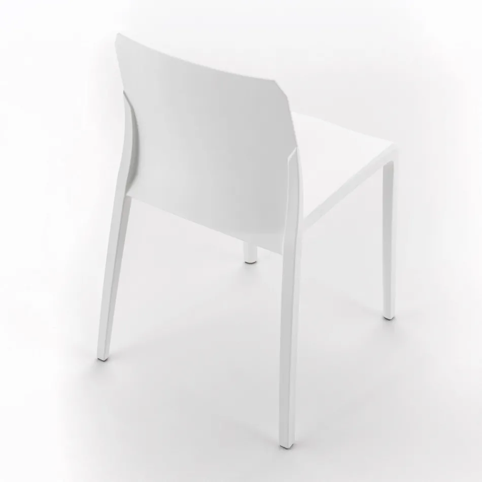 Set de 4 scaune pentru exterior și interior din polipropilenă de diferite culori - Construit Viadurini