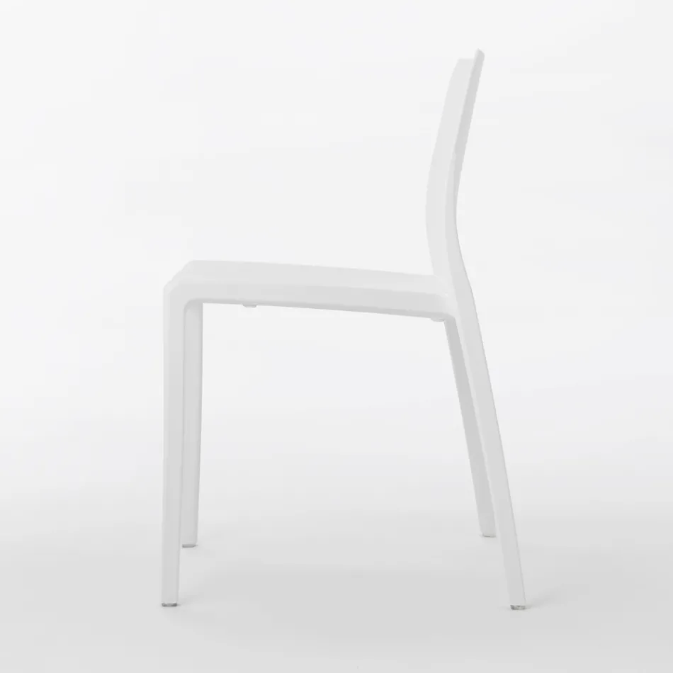 Set de 4 scaune de exterior și de interior din polipropilenă de diferite culori - Construit Viadurini