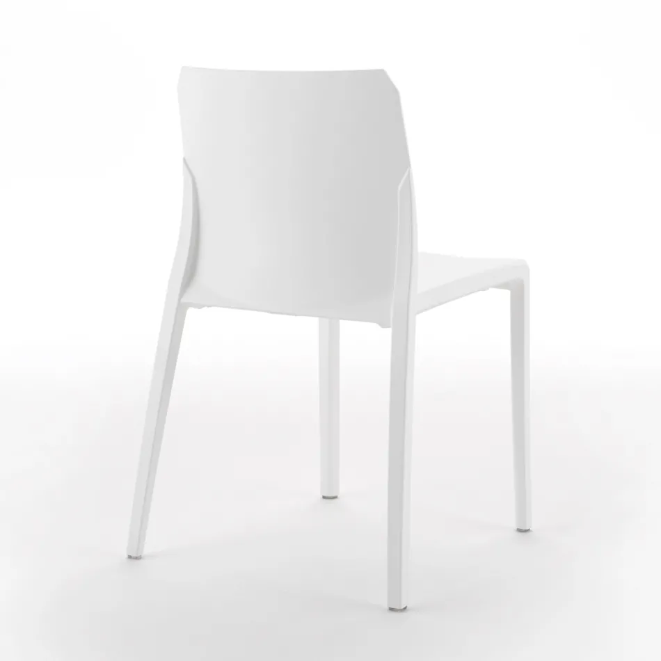 Set de 4 scaune pentru exterior și interior din polipropilenă de diferite culori - Construit Viadurini