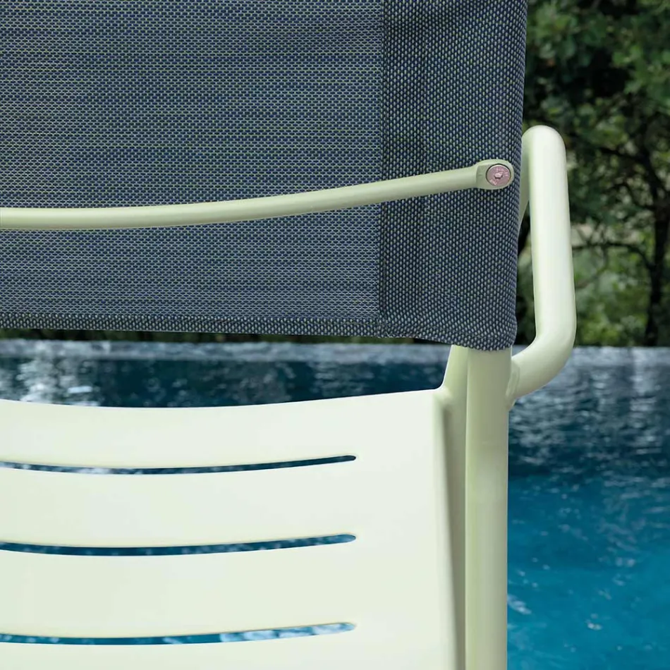 Set de 4 scaune de grădină din metal galvanizat și Batyline - Prestigio Viadurini