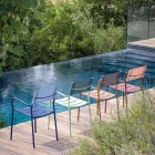 Set de 4 scaune de grădină din metal galvanizat și Batyline - Prestigio Viadurini