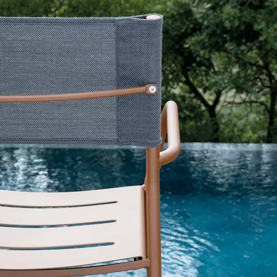 Set de 4 scaune de grădină din metal galvanizat și Batyline - Prestigio Viadurini