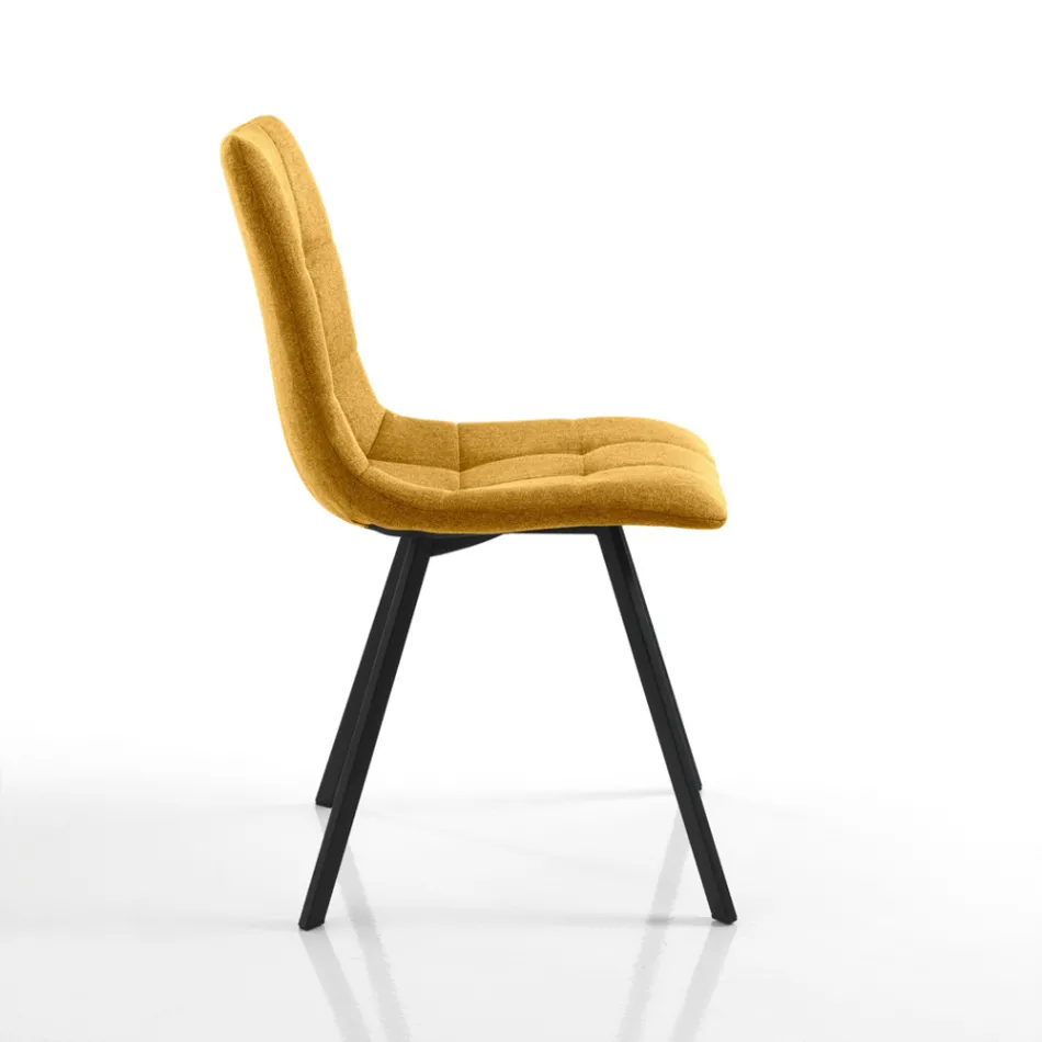 Set 4 Scaune de Sufragerie Captusite si Tapitate din Tesatura - Chimera Viadurini