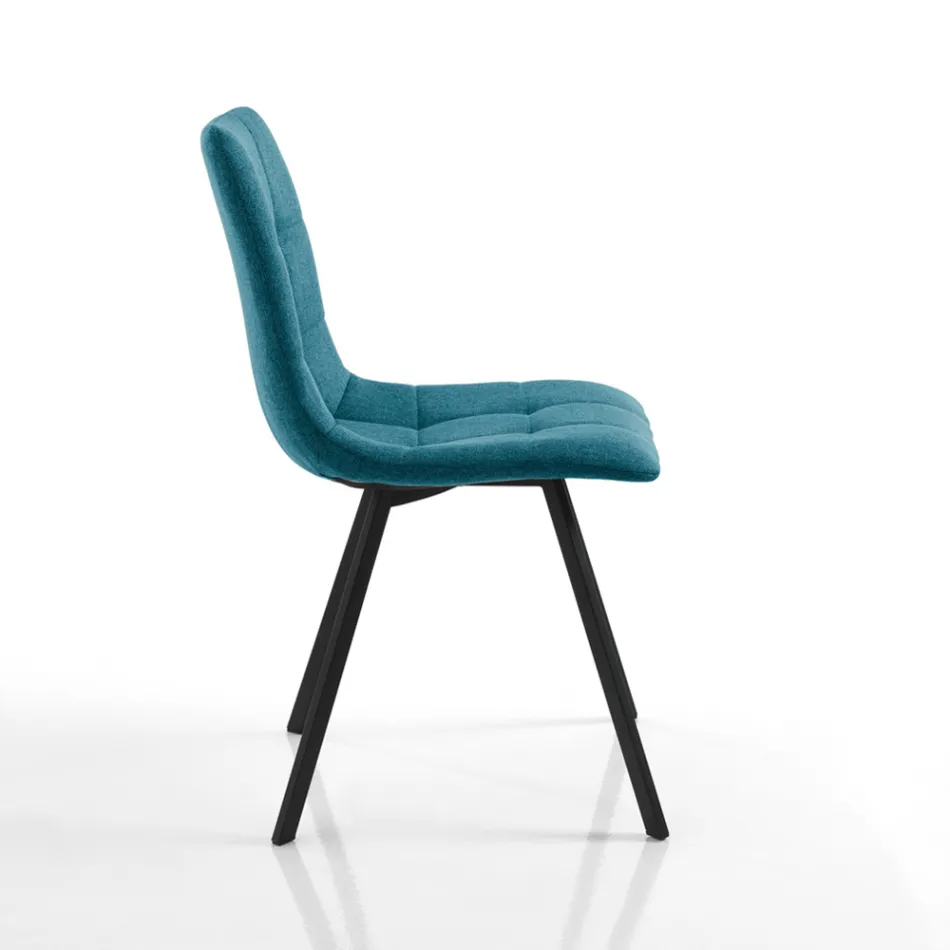 Set 4 Scaune de Sufragerie Captusite si Tapitate din Tesatura - Chimera Viadurini