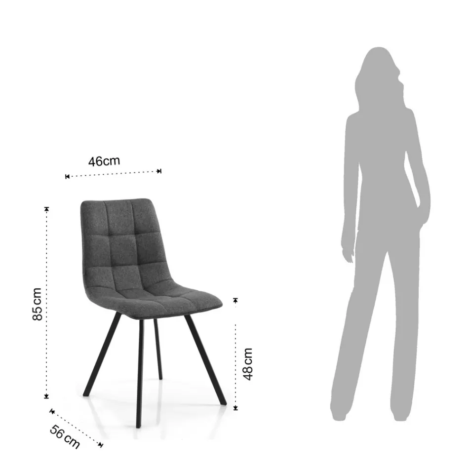 Set 4 Scaune de Sufragerie Captusite si Tapitate din Tesatura - Chimera Viadurini