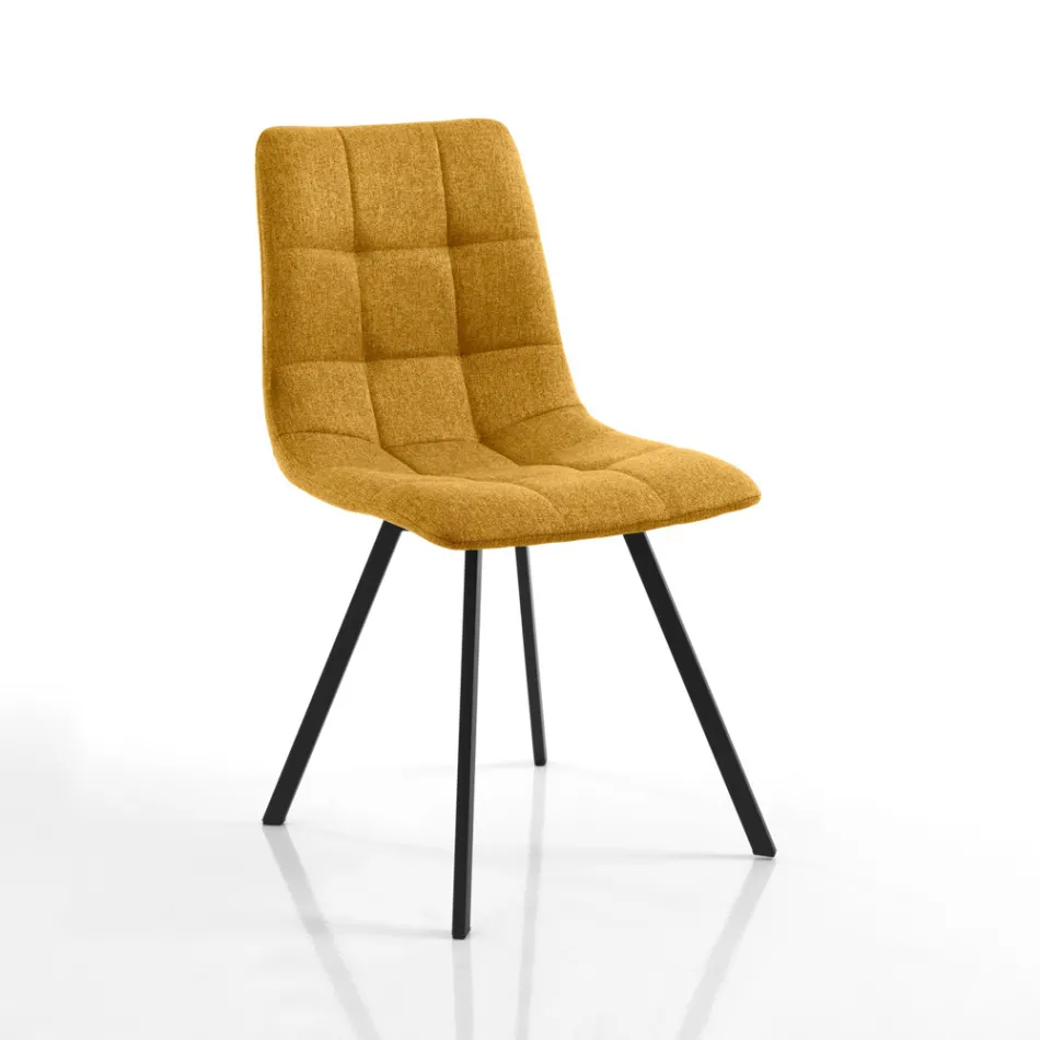 Set 4 Scaune de Sufragerie Captusite si Tapitate din Tesatura - Chimera Viadurini