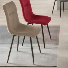 Set de 4 scaune de living tapițate cu material textil și bază metalică - Project Viadurini