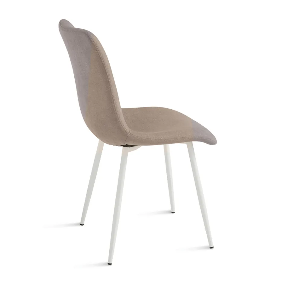 Set de 4 scaune de living tapițate cu material textil și bază metalică - Project Viadurini