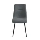 Set de 4 scaune de living tapițate cu material textil și bază metalică - Project Viadurini