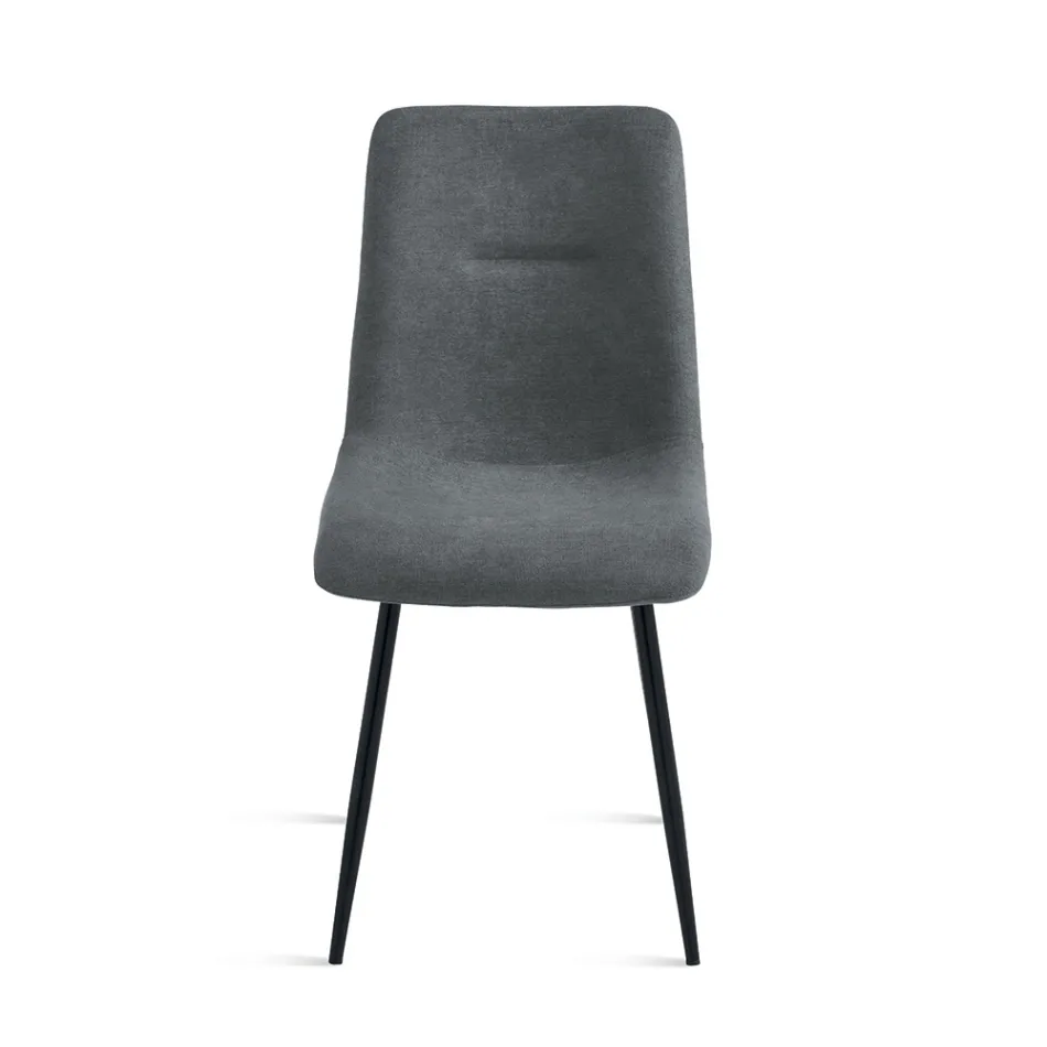 Set de 4 scaune de living tapițate cu material textil și bază metalică - Project Viadurini