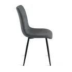 Set de 4 scaune de living tapițate cu material textil și bază metalică - Project Viadurini