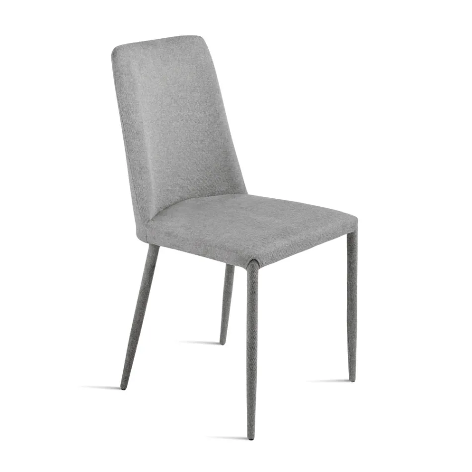 Set de 4 scaune tapițate din material textil colorat și cadru tapițat - Luciana Viadurini