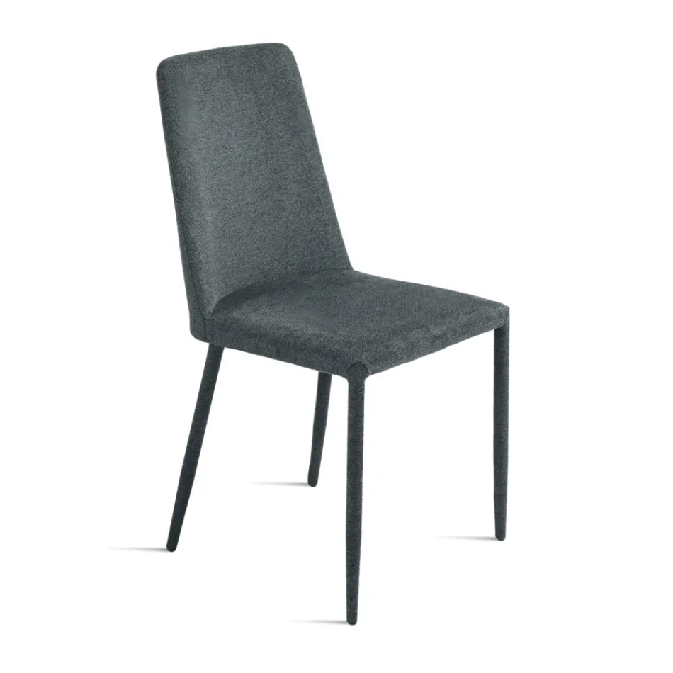 Set de 4 scaune tapițate din material textil colorat și cadru tapițat - Luciana Viadurini