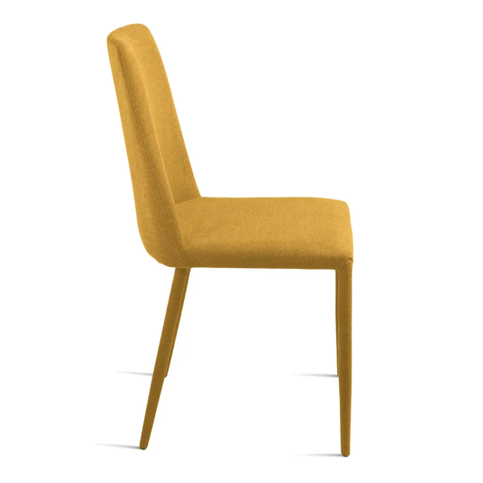 Set de 4 scaune tapițate din material textil colorat și cadru tapițat - Luciana Viadurini