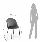 Set 4 Scaune din Tesatura Microfibra Efect Catifea - Terbio Viadurini