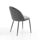 Set 4 Scaune din Tesatura Microfibra Efect Catifea - Terbio Viadurini