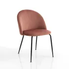 Set 4 Scaune din Tesatura Microfibra Efect Catifea - Terbio Viadurini