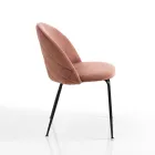 Set 4 Scaune din Tesatura Microfibra Efect Catifea - Terbio Viadurini