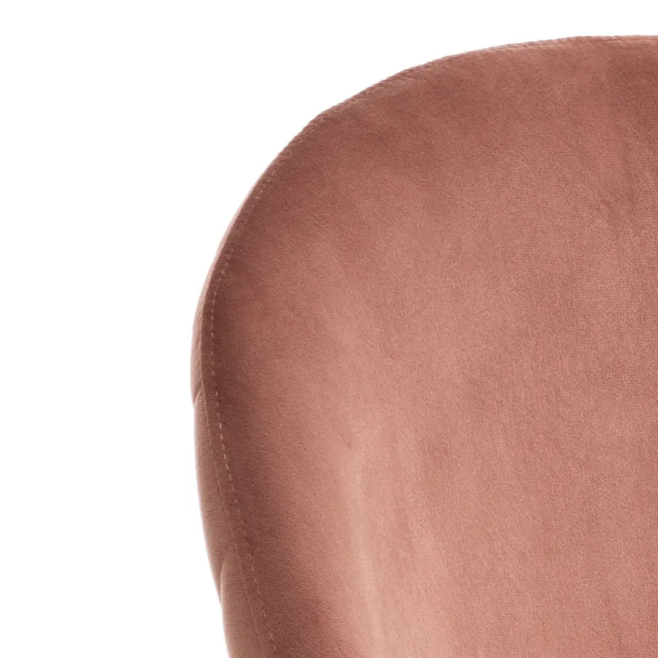 Set 4 Scaune din Tesatura Microfibra Efect Catifea - Terbio Viadurini