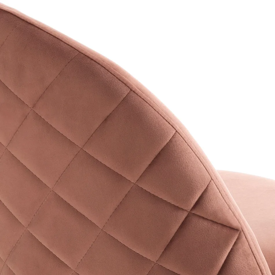 Set 4 Scaune din Tesatura Microfibra Efect Catifea - Terbio Viadurini