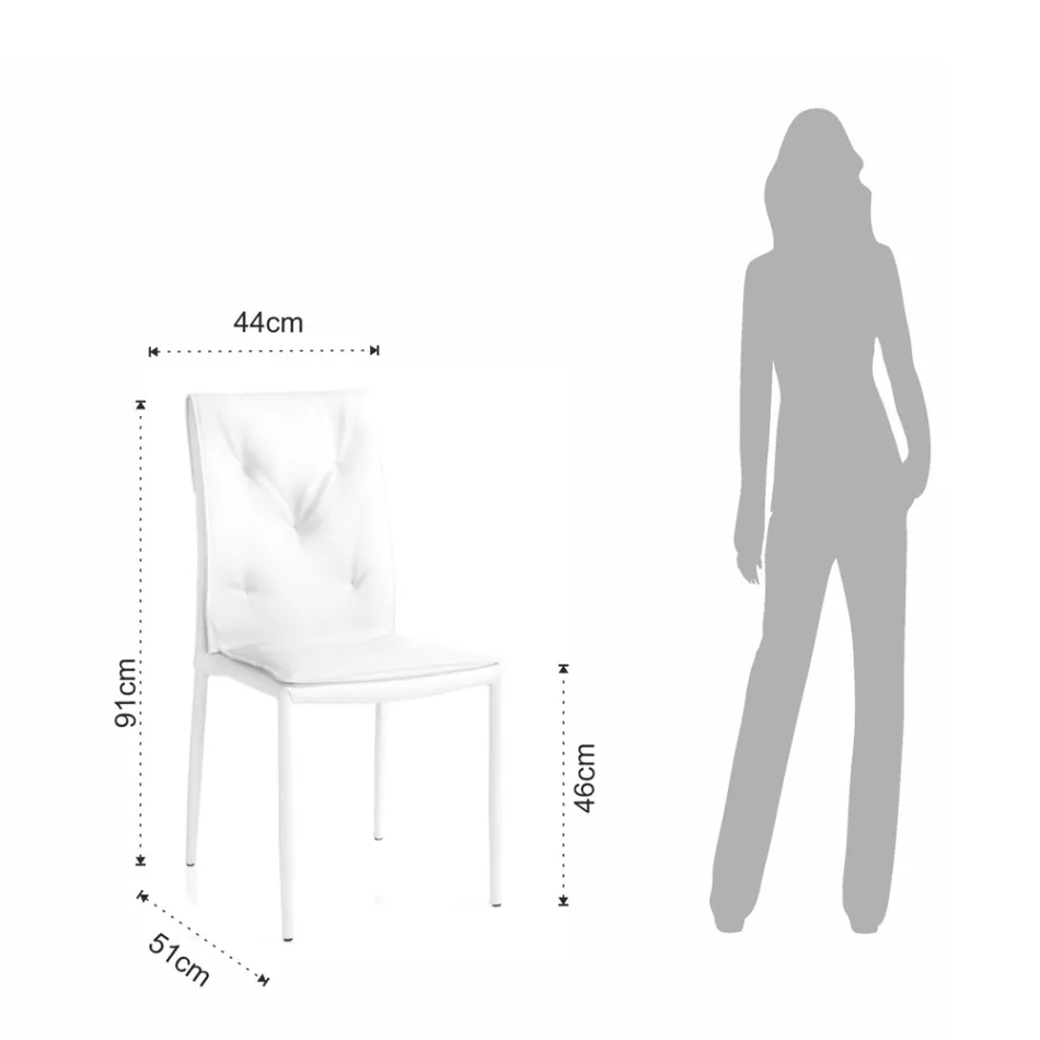 Set 4 Scaune Tapițate Cu Piele Sintetică Diferite Finisaje - Uraniu Viadurini