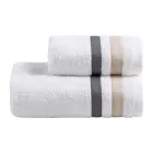 Set de prosoape de față pentru oaspeți din bumbac cu volan dublu Serenity Viadurini