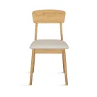 Set de două scaune ecologice din lemn cu șezut tapițat din material textil - Nadir Viadurini