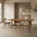 Set de două scaune ecologice din lemn cu șezut tapițat din material textil - Nadir Viadurini