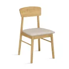 Set de două scaune ecologice din lemn cu șezut tapițat din material textil - Nadir Viadurini
