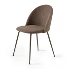 Set de două scaune din metal vopsit și material tapițat în diverse culori - Rivo Viadurini