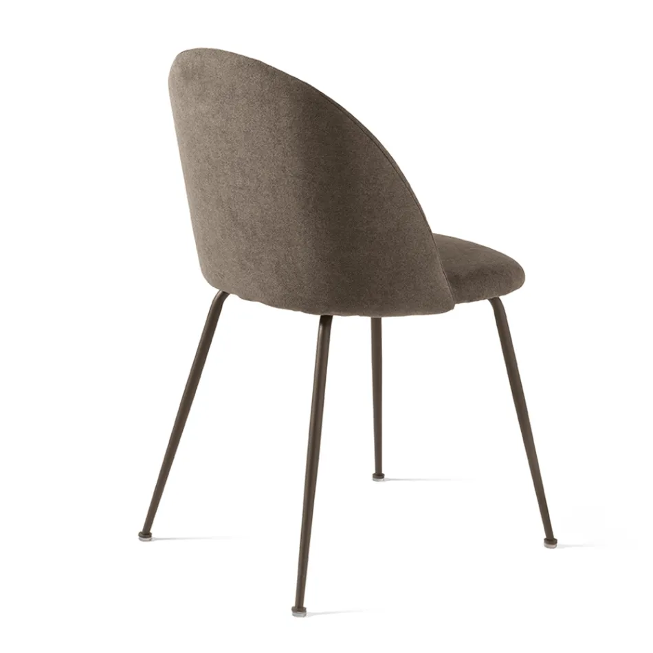 Set de două scaune din metal vopsit și material tapițat în diverse culori - Rivo Viadurini