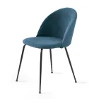 Set de două scaune din metal vopsit și material tapițat în diverse culori - Rivo Viadurini