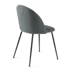 Set de două scaune din metal vopsit și material tapițat în diverse culori - Rivo Viadurini