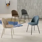 Set de două scaune din metal vopsit și material tapițat în diverse culori - Rivo Viadurini