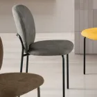 Set de două scaune tapițate din material textil cu cadru metalic vopsit - Lior Viadurini