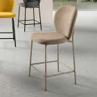 Set de două scaune din material textil cu căptușeală și cadru metalic - Lior Viadurini