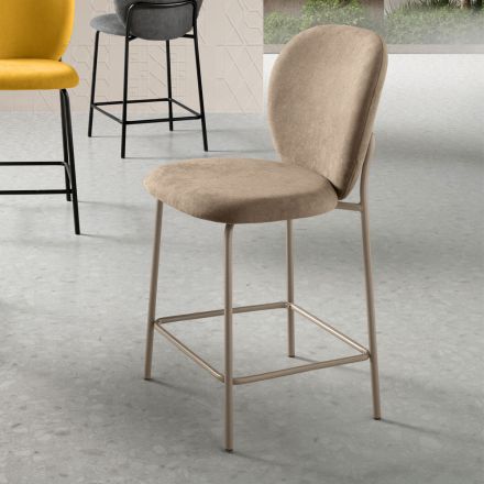 Set de două scaune din material textil cu căptușeală și cadru metalic - Lior Viadurini