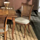 Set de patru scaune Bassano din lemn și material textil, fabricate în Italia - Amber Viadurini