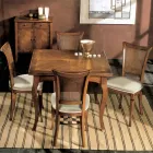 Set de patru scaune Bassano din lemn și material textil, fabricate în Italia - Amber Viadurini