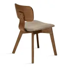 Set de două scaune cu finisaj cu efect de lemn și șezut tapițat cu material textil - Antea Viadurini