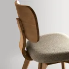 Set de două scaune cu finisaj cu efect de lemn și șezut tapițat cu material textil - Antea Viadurini