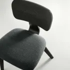 Set de două scaune cu finisaj cu efect de lemn și șezut tapițat cu material textil - Antea Viadurini