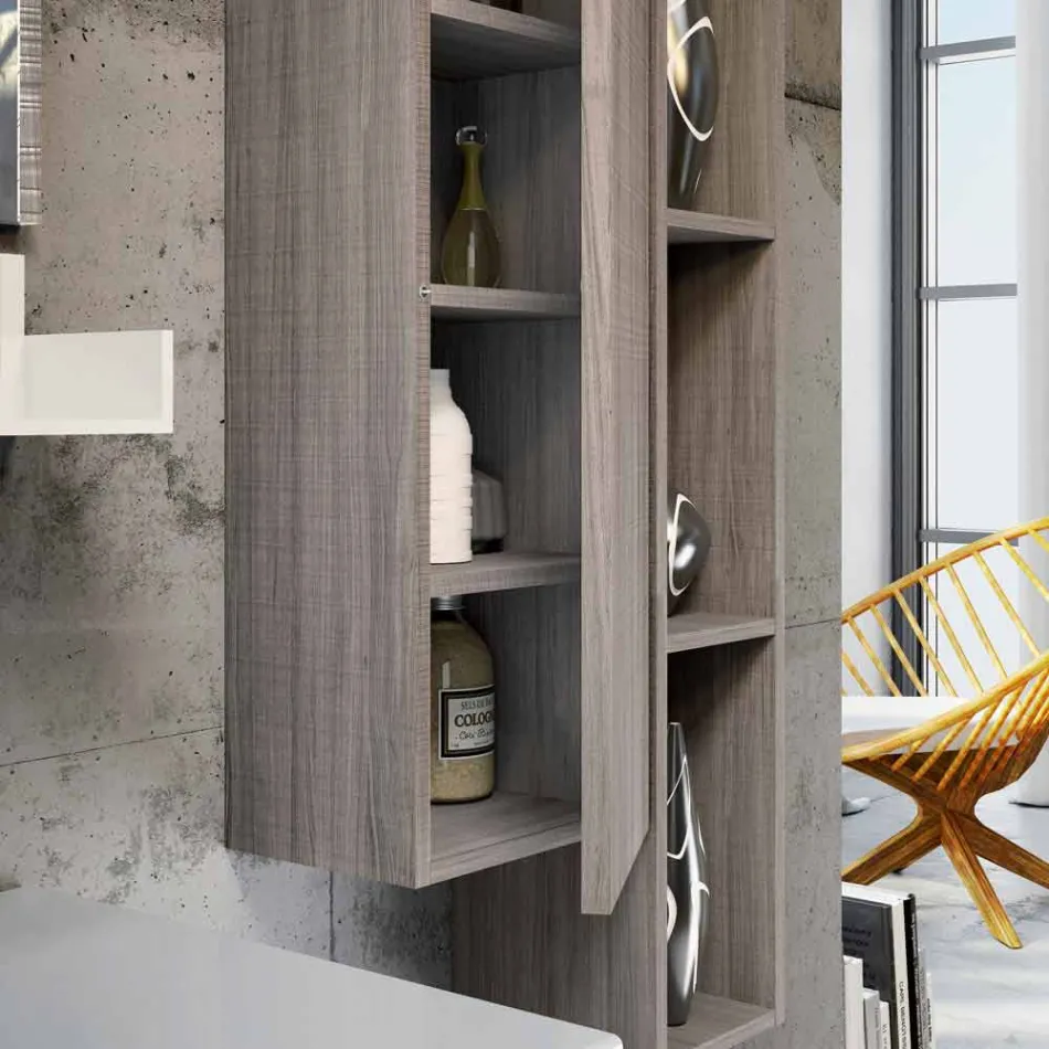 Set de lemn și de suspensie de mobilier modern baie Fenix ​​făcute în Italia Bari Viadurini