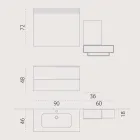 Set de baie din lemn de design din piatră, realizat în Italia Cesena Viadurini